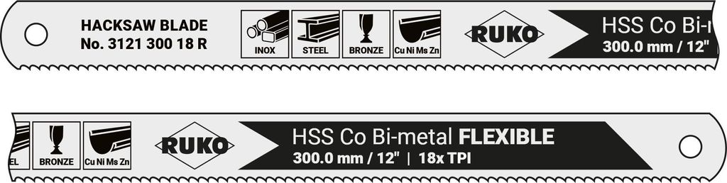 RUKO 10x Handsägeblatt HSS-Co Bihart - 312130018R