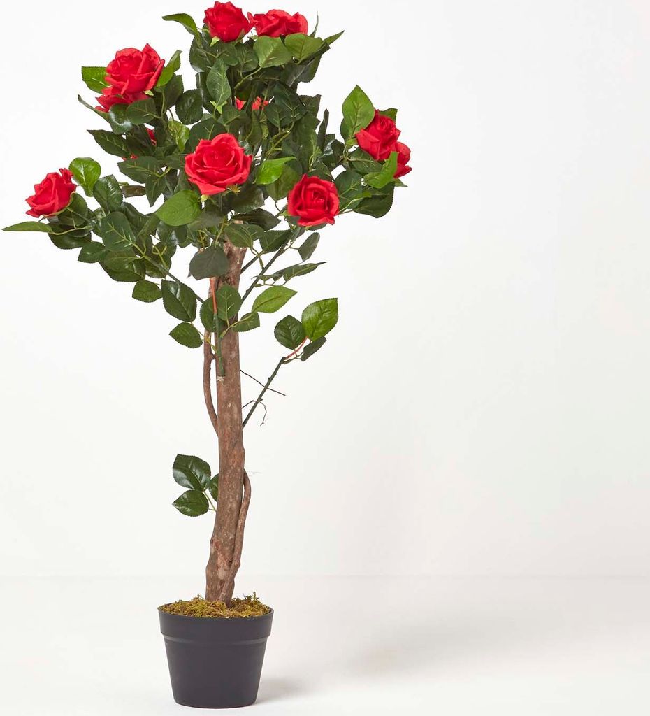 HOMESCAPES Kunstbaum Rot 'Rosenbaum', 90 cm