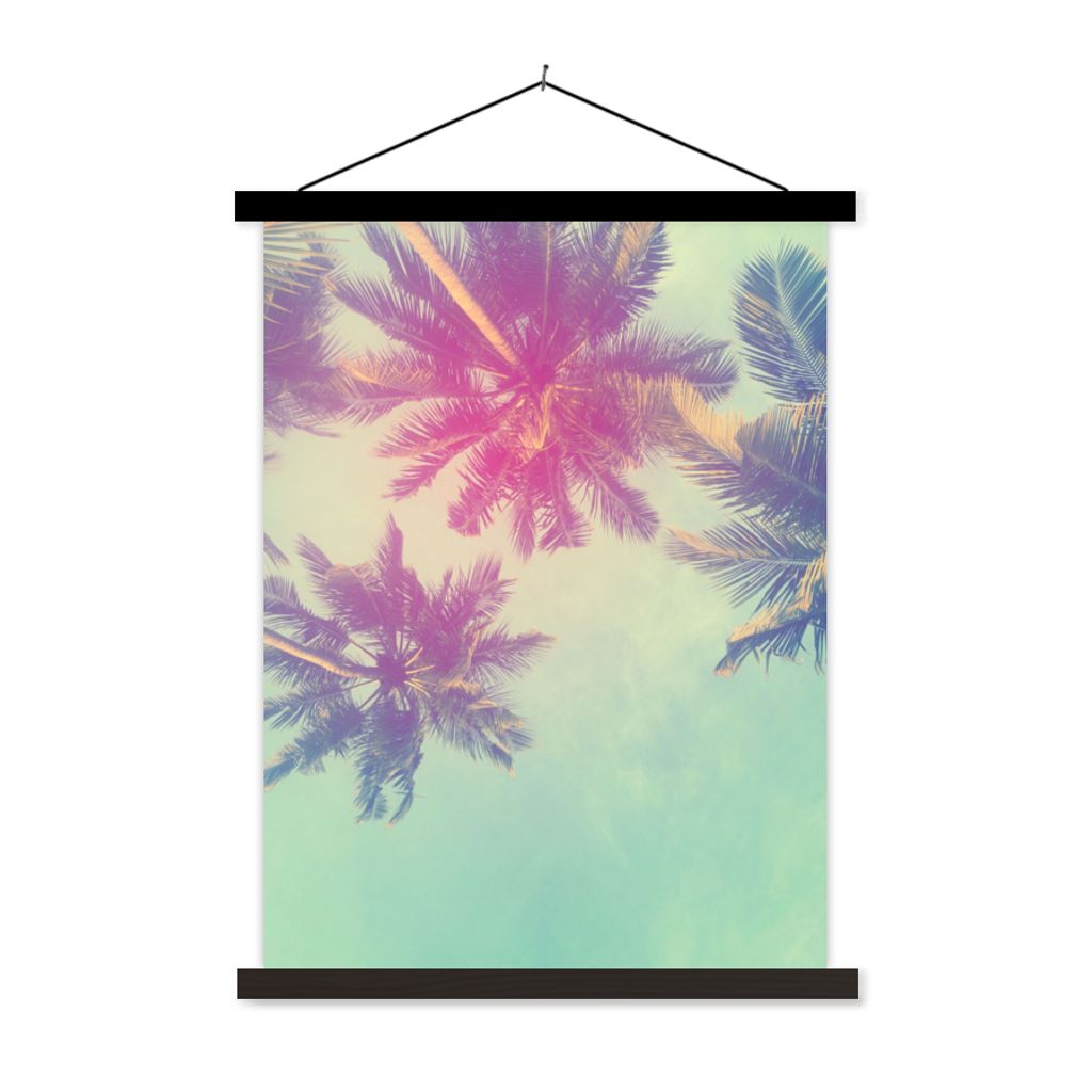 MuchoWow Textilposter Palmen - Palmenblätter - Sommer - Tropisch 40x53 cm mit schwarzem Rahmen - Abbildung