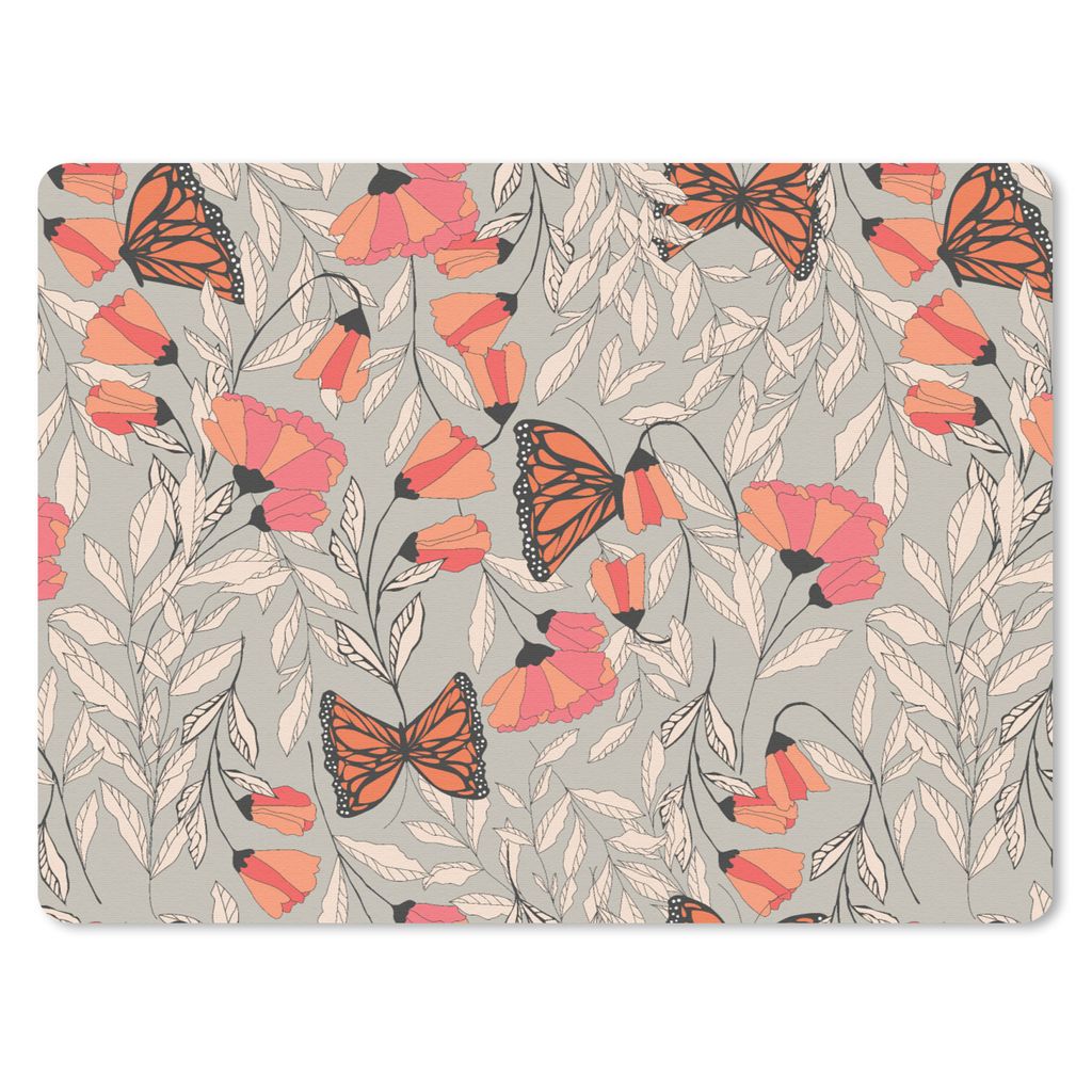 MuchoWow Mauspad Mousepad Schmetterlinge - Muster - Tiere 40x30 cm - Mousepads - Maus Mat - Pad - Mausunterlage - Anti Rutsch