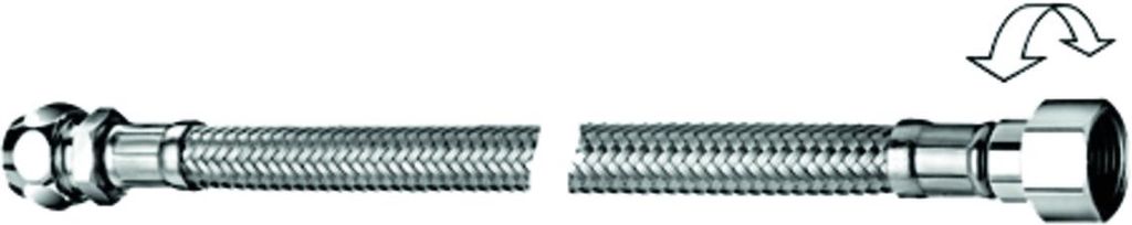 Schell Flexibler Schlauch clean-flex S FLEX 3/8" x 8 mm 3/8" ÜM, drehbar, chrom 300 mm