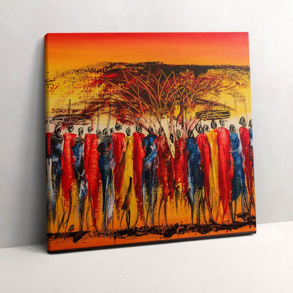 Kenya African tribe – Leinwandbild Wandbild – 60x60 cm – Leinwandbilder – Wandbilder – Schlafzimmer – Flur