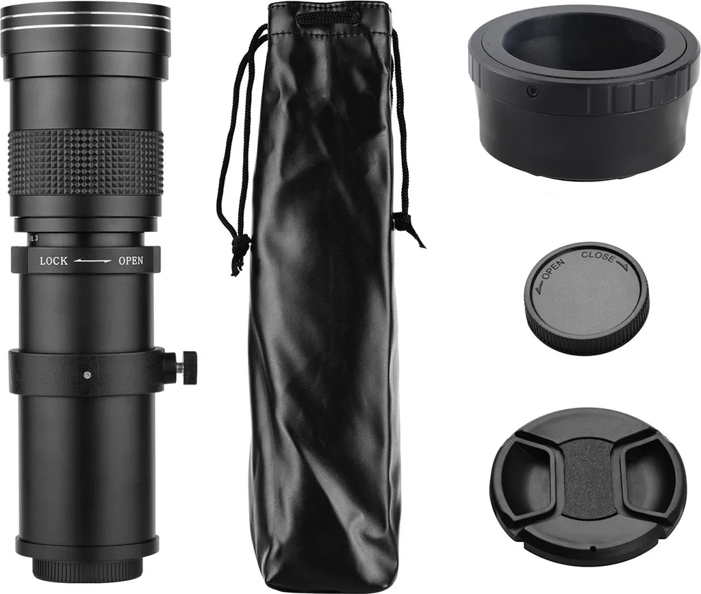 Super téléobjectif manuel 420-800mm avec bague M4/3 pour G90 G100 E-M10