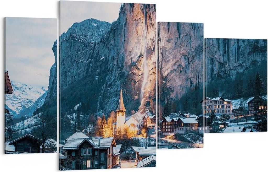 Bild auf Leinwand - Leinwandbild - 4 Teile - Lauterbrunnen Produktbild 