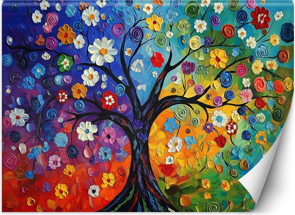 Vlies fototapete Farbe Baum des Lebens 300x210 cm Feeby Bunt inkl. Kleber einfache Montage