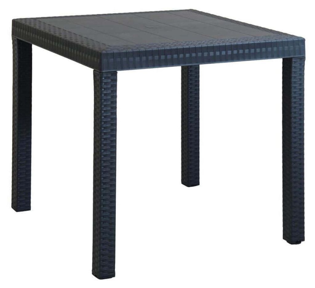 Tavolo quadrato 80x80 cm da esterno giardino in wicker Immagine del prodotto 