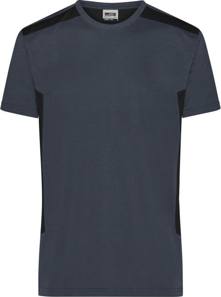 Men`s Workwear T-Shirt - STRONG - carbon/black, Gr. S