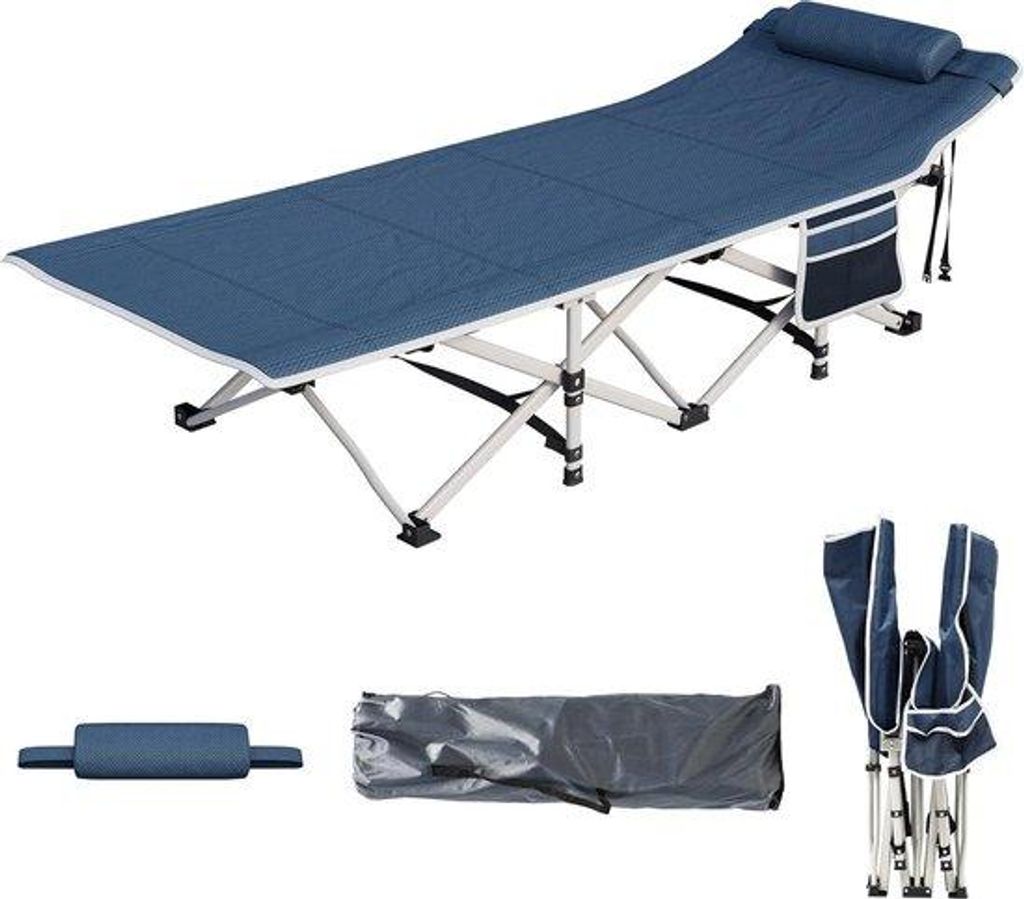 Draagbares Campingbed für Erwachsene - Stabiles und tragbares mit extra dickem Matratzenbett