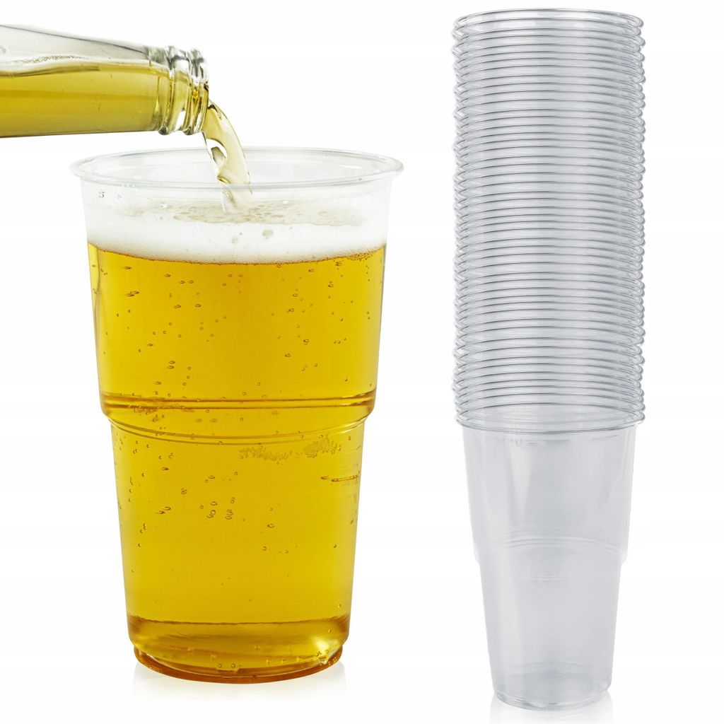 Plastové kelímky na pivo 500ml - 50 kusů jednorázových Obrázek produktu 