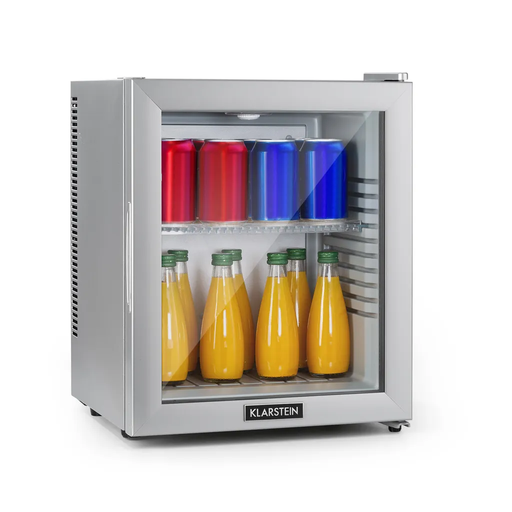 Frigo de bar vitré Klarstein Brooklyn 24 Litres Argent avec Éclairage
