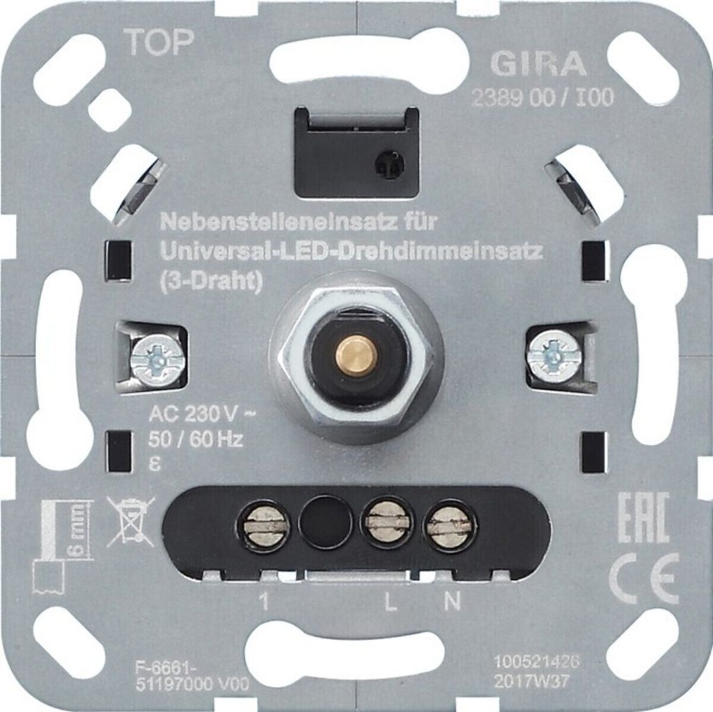 GIRA Dreh-Nebenst.eins.3Dr LED-Dimmer Einsatz 238900 Produktbild 