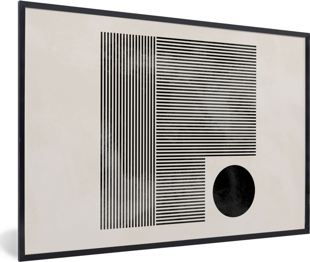MuchoWow Gerahmtes Poster Quadratisch - Minimalismus - Abstrakt 60x40 cm - Poster mit Schwarzem Bilderrahmen Wandposter Rahmen Foto Bilder - Prin...