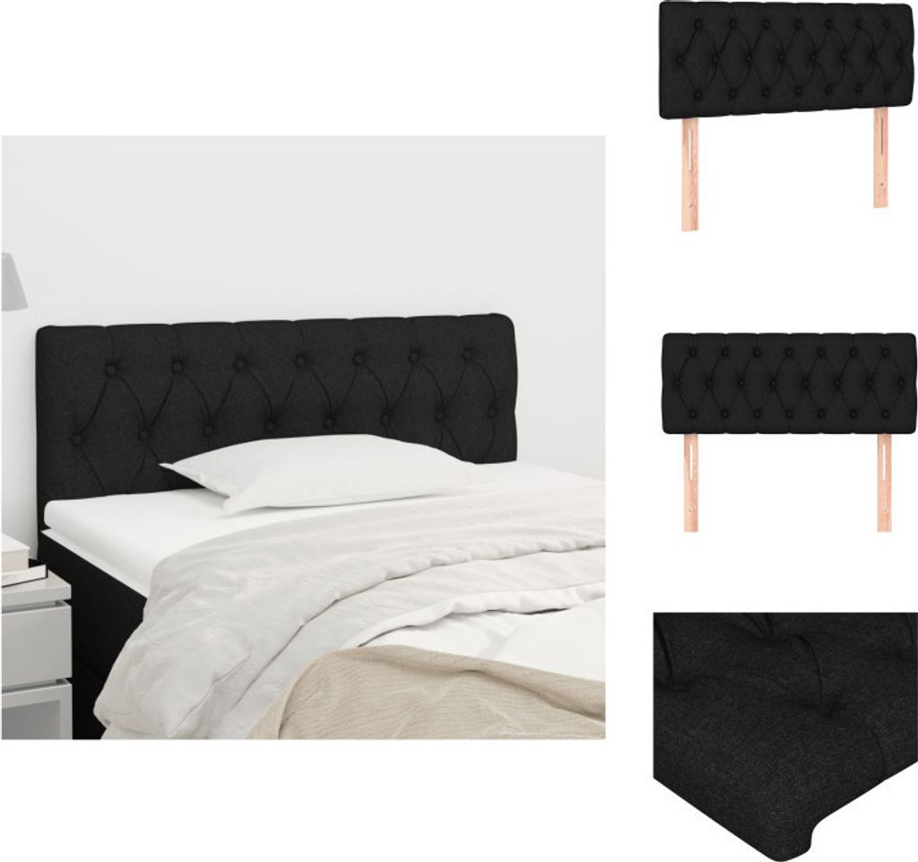 vidaXL Kopfteil Schwarz 100x7x78/88 cm Stoff - Kopf- & Fußenden