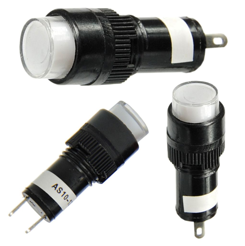 LED Signalleuchte Kontrollleuchte Leuchtmelder 230V Ø 10mm Weiß
