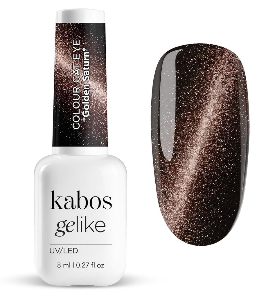 Kabos Cat Eye Nagellack Magnetisch Hybridlack UV/LED Golden Saturn 8ml