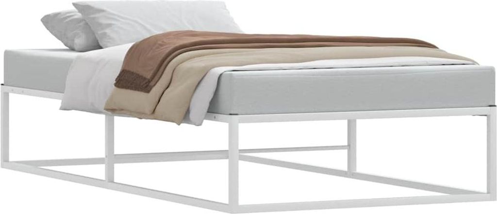vidaXL Bettgestell ohne Matratze Weiß 90x200 cm Metall