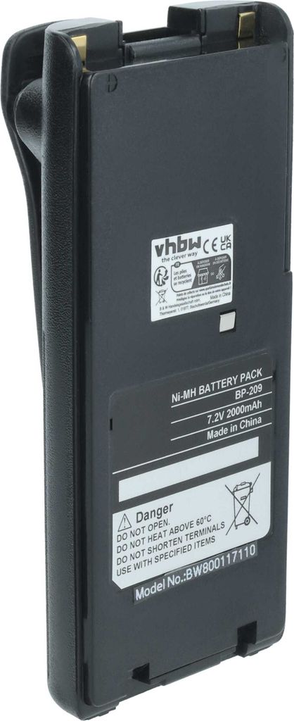 vhbw Akku kompatibel mit Icom IC-F21BR, IC-F12S, IC-F21, IC-F22SR, IC-F22, IC-F22S, IC-F21GM, IC-F21S Funkgerät, Walkie Talkie (2000 mAh, 7,2 V, N...