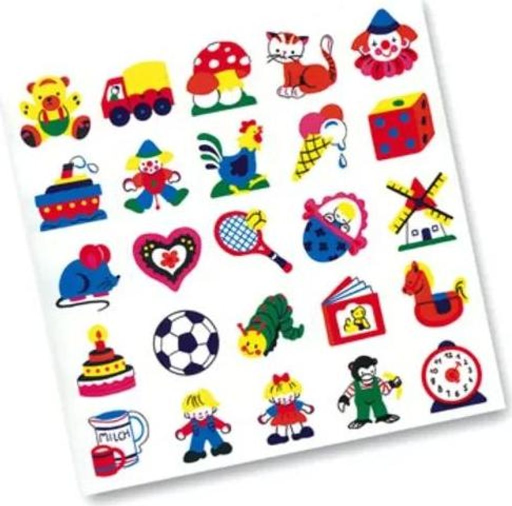 Erkennungsschilder, Stickers Dessin 4, 25 Stück