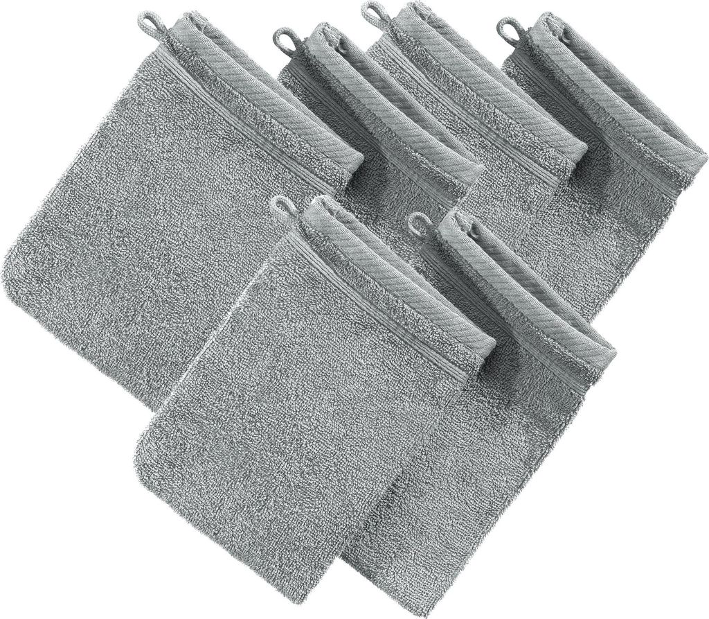 Erwin Müller Waschhandschuh Heidelberg" 6er-Pack hellgrau 15x21 cm"