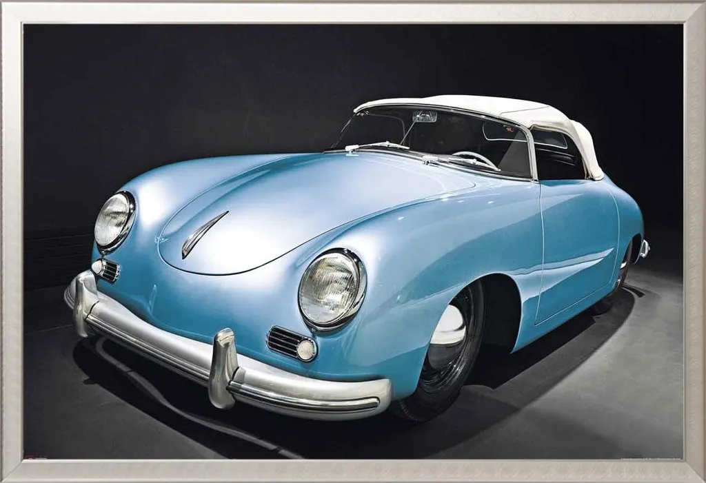 Affiche de Voiture Vintage Encadrée : Kit Complet Cadre Alu et Vitre