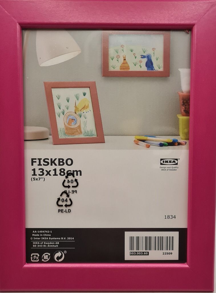 5x Set FISKBO Ikea Bilderrahmen 13x18 PINK Produktbild 2