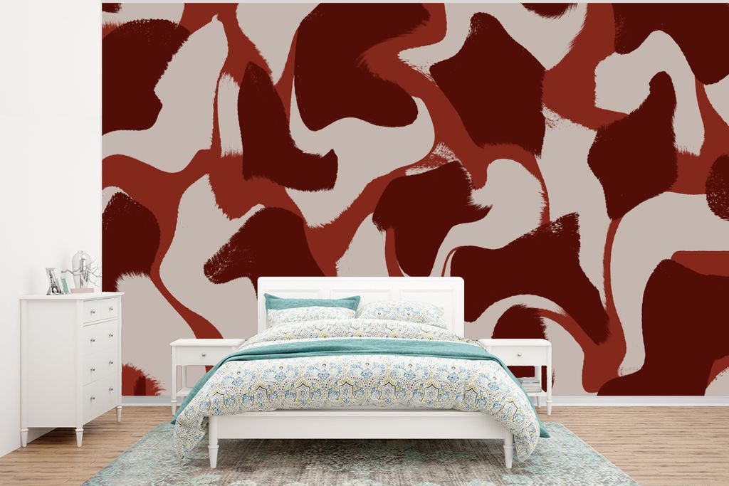 MuchoWow Fototapete für Wohnzimmer oder Schlafzimmer Wandtapete Vinyl Motivtapete Abstrakt - Braun - Farben - Pastell - 295x220 cm - Wand Tapete