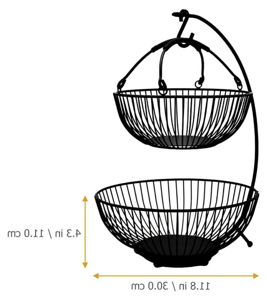 Obstkorb aus Stahl - Doppelstöckiger Küchenobstkorb mit Abnehmbarem Design