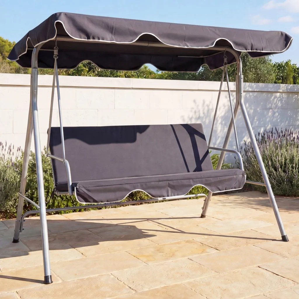 Balançoire de jardin anti-UV 50+ 3 places pour rester au frais à l'ombre