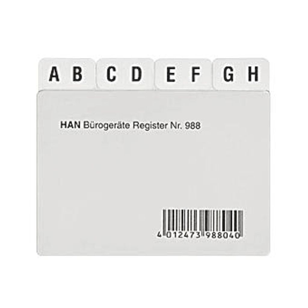 HAN Karteikartenregister A-Z transparent Produktbild 