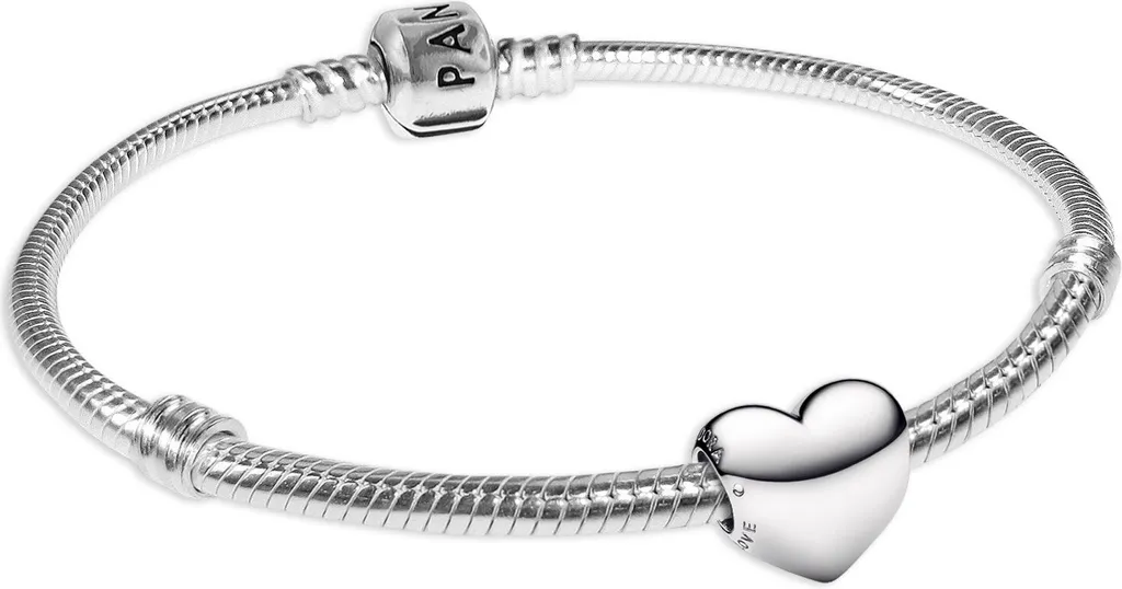Bracelet Pandora Argent 19 cm Idéal Cadeau Femme Coffret Be Love Cœur