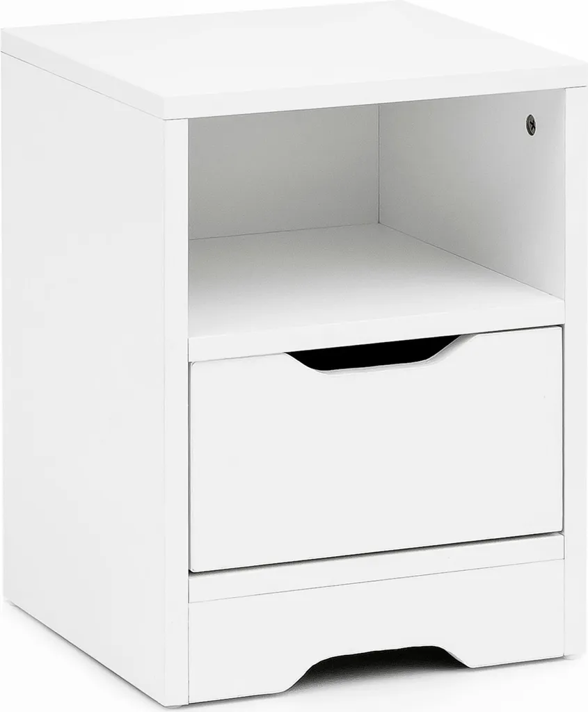 Chevet WL5.700 blanc mat 31x43x31cm avec un tiroir de rangement chic