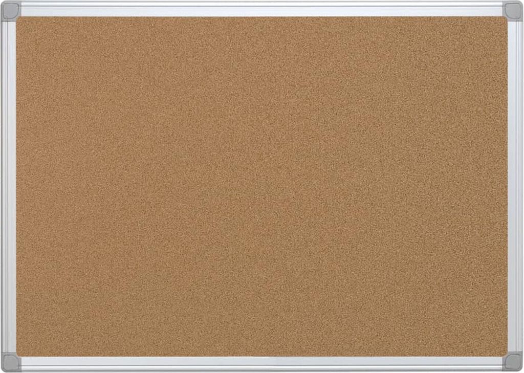 Q-Connect Korkplatte - 90 x 60 cm, Aluminiumrahmen, braun