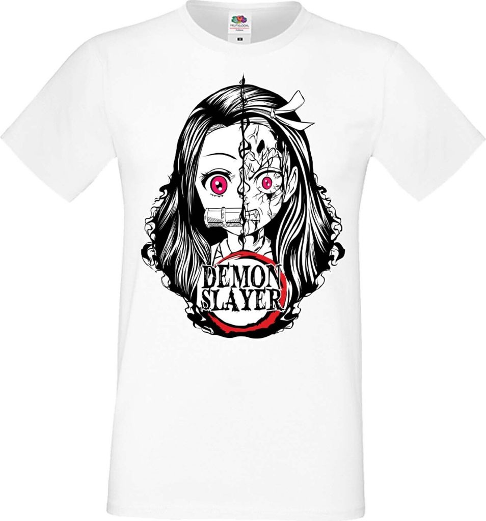 Herren T-Shirt Manga Anime Demon Anime Slayer Nezuko Kamado 03 Chosen Demon, Man M / Weiß