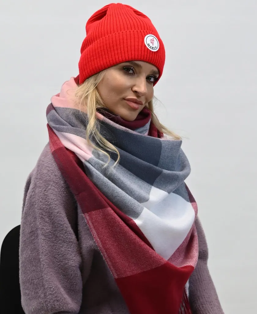 Cappello Donna a Coste Rosso n1 | Berretto Lana Invernale Made in Italy - 11