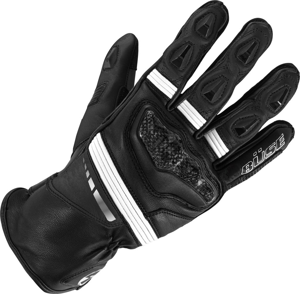 Büse Escape Motorrad Handschuhe, schwarz/weiß, 10