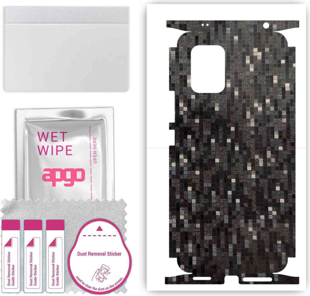 apgo Rückseite + Seiten Schutzfolie, Skin, kompatibel mit Xiaomi Mi 10 Lite 5G, Hinten Displayschutzfolie aus Vinylfolie, kratzfest, einfache Mont...