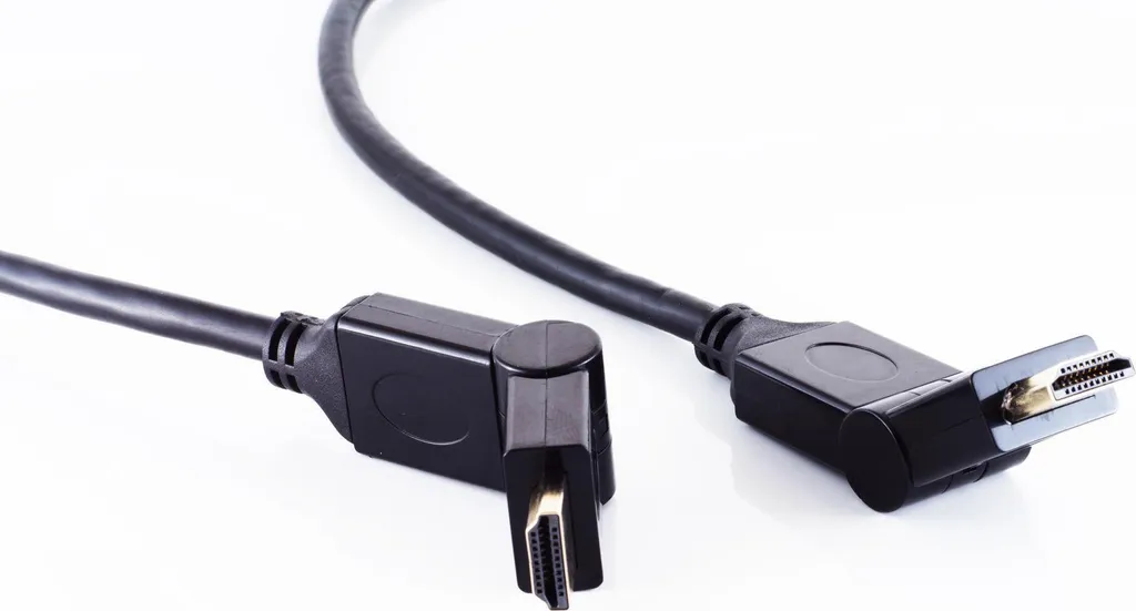 Cordon moniteur HDMI coudé 0,5 m type A mâle - Liaison vidéo fluide 1.3b