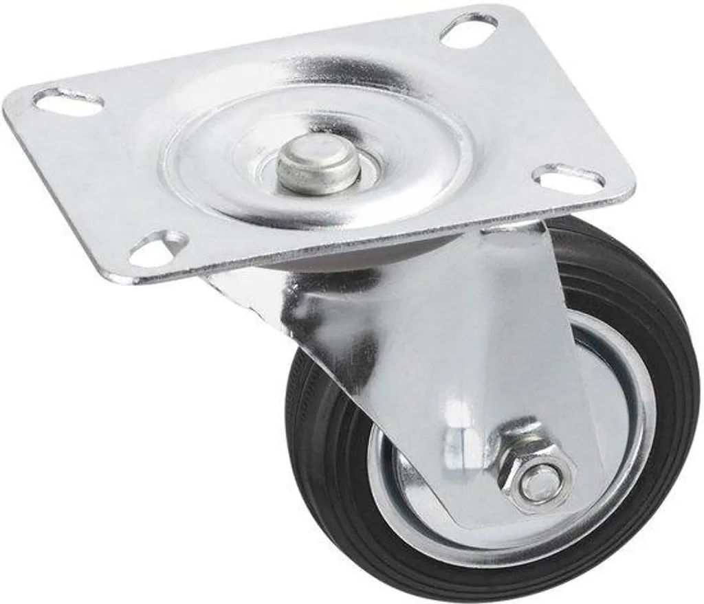 Roulette pour chariot de transport 80 mm - Fixation par plaque stable