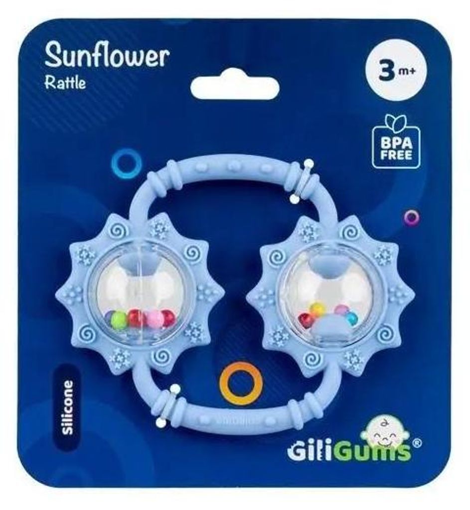 Rassel „Sonnenblumen“, blau – Giligums Produktbild 