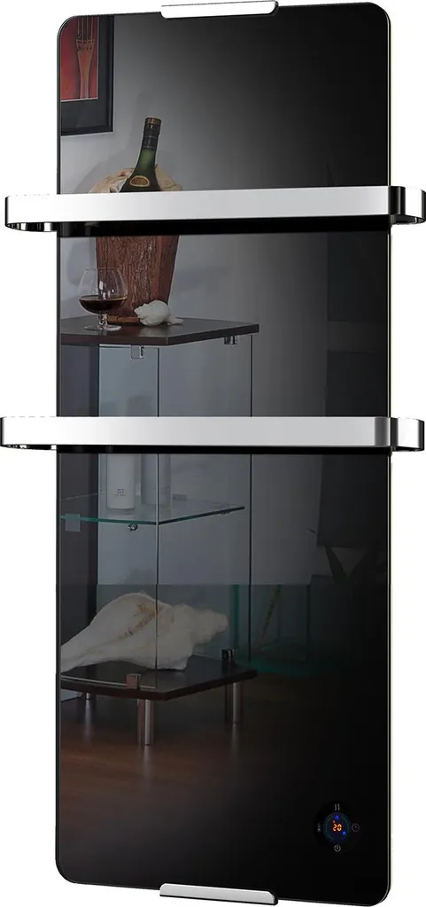 Radiateur sèche-serviette noir 900W Chemin'arte pour salle de bain