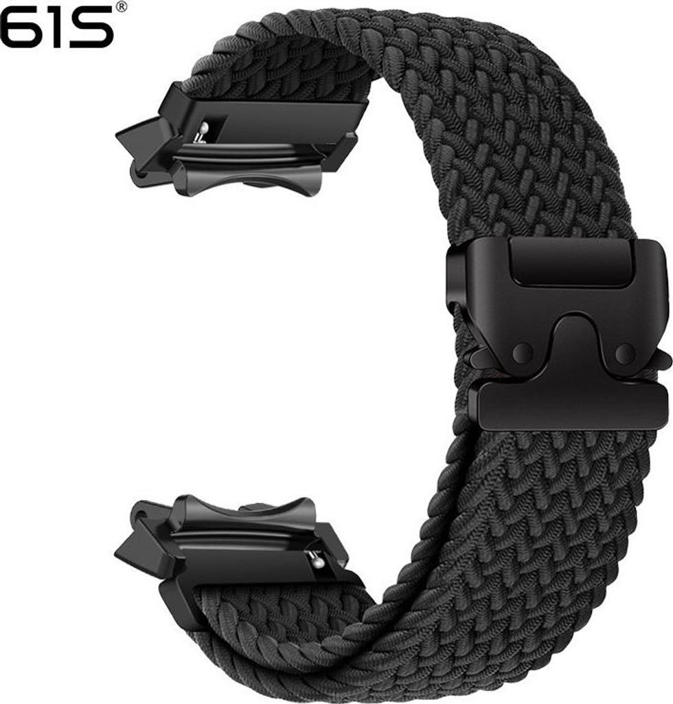 INF Geflochtenes elastisches Nylonarmband mit Fallschirmschnalle für Amazfit T-Rex 3 - Mehrere Farben Schwarz