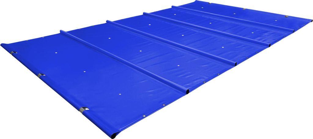 SafeDeluxe PREMIUM Poolplane Rollschutzabdeckung aus LKW Plane ohne Stangen (4m x 6m, Anthrazit RAL7016) Stangenabdeckung Sicherheitsabdeckung P...