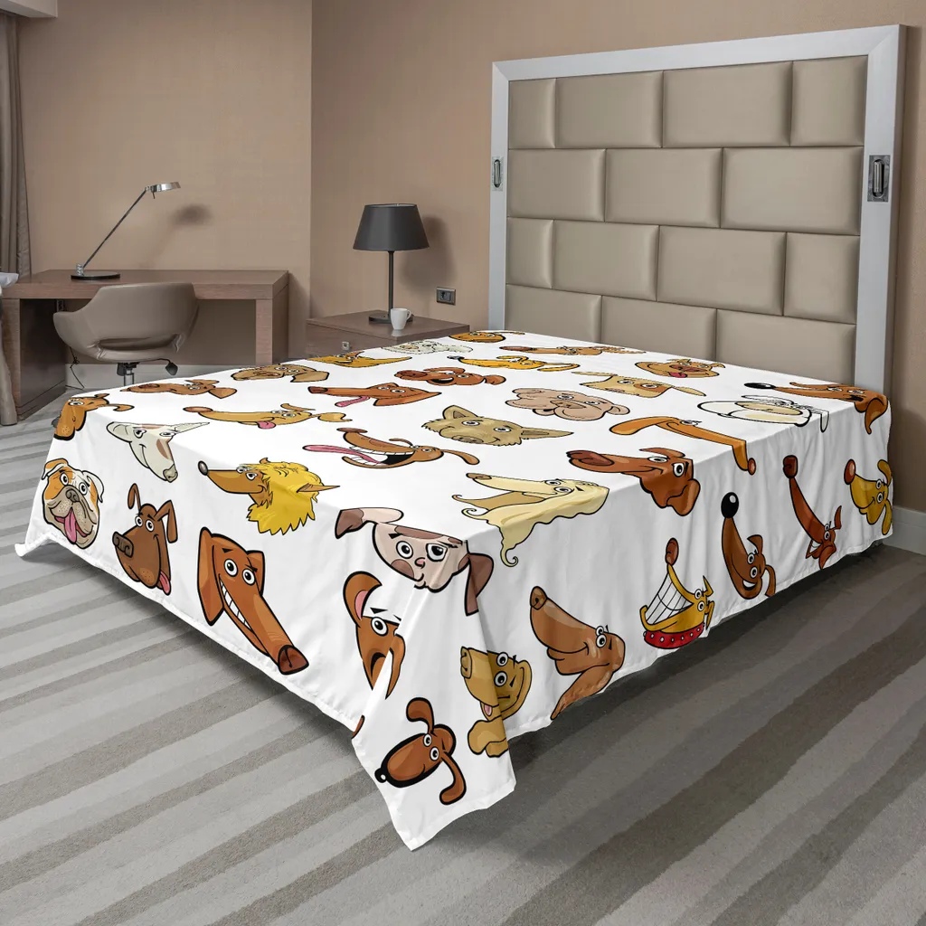 Drap plat pour chien anti-saleté doux et lavable motif cartoon 266x260