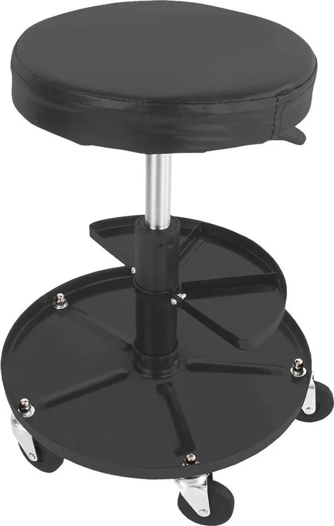 Tabouret ergonomique à roulettes : ne cherchez plus vos outils en noir