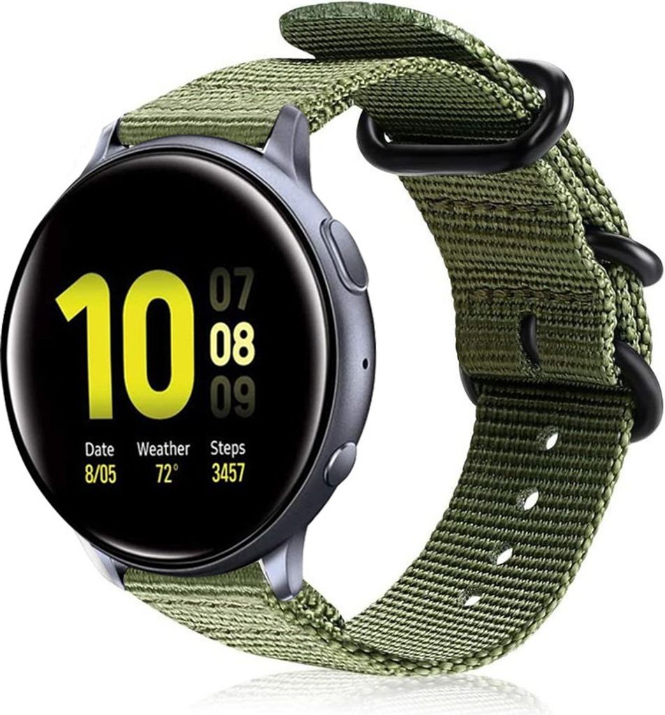 Strap-it Samsung Galaxy Watch Active / Active 2 Nylon Schallenarmband (Grün)