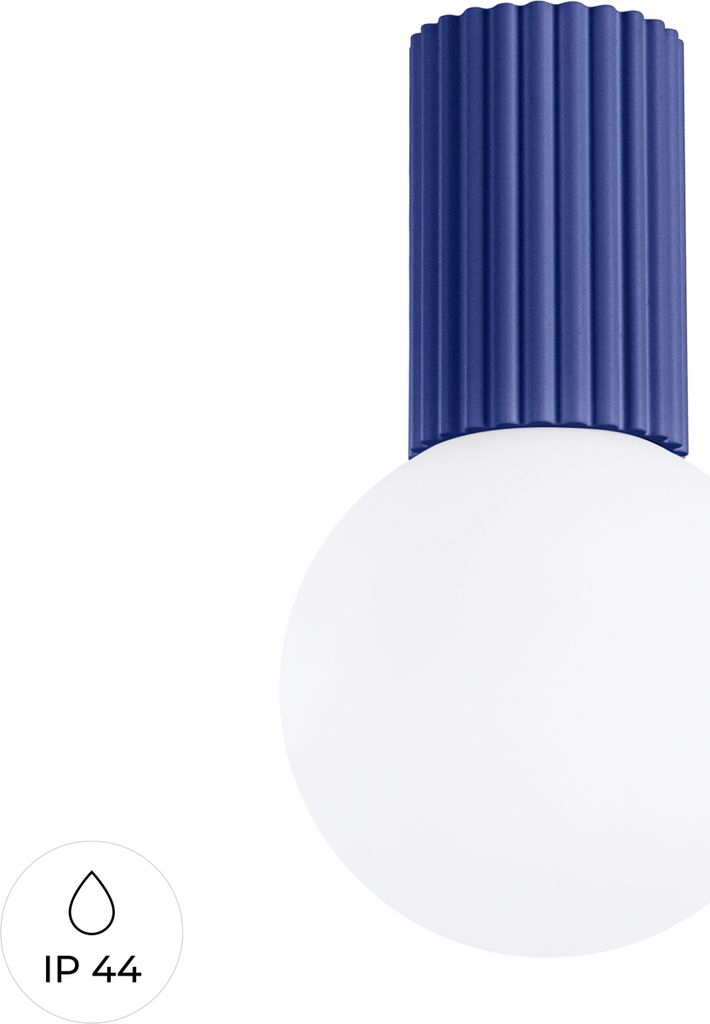 Plafond HALO ultramarin IP44 1xG9 8W Aluminium/Glas 21x12x12cm Sollux Lighting