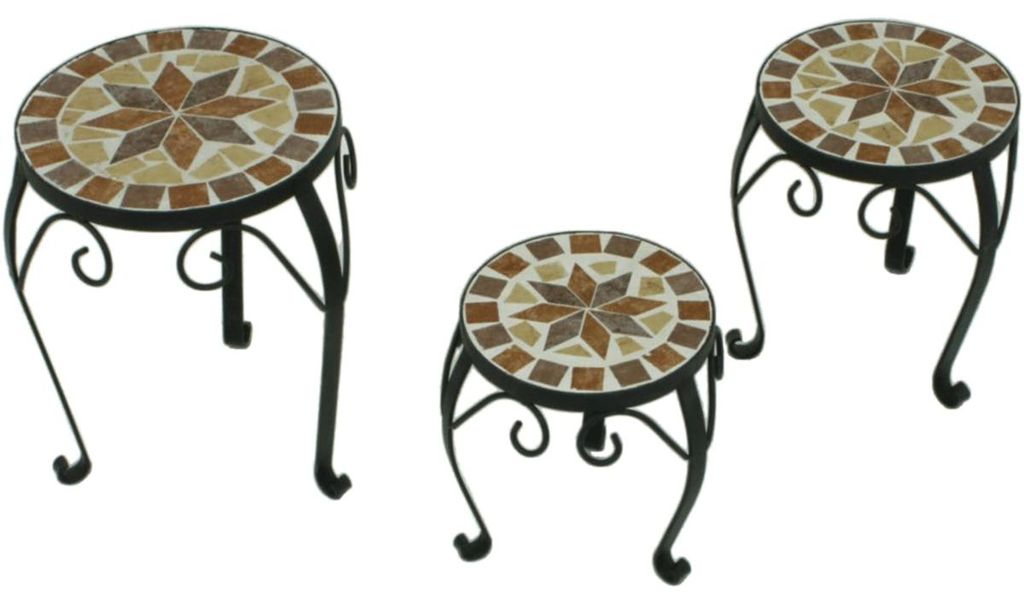 Lot de 3 : tabourets, tables basses et étagères en Image du produit 