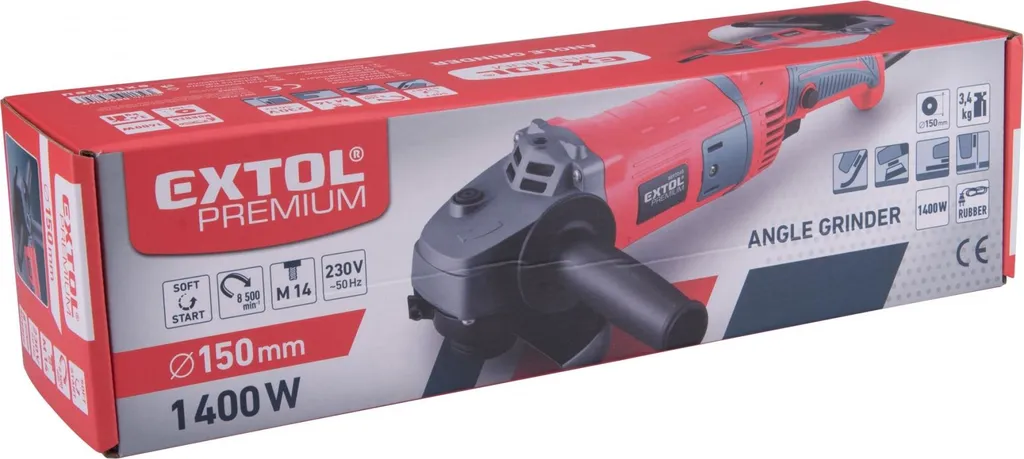 Meuleuse d'angle Extol Premium 8892040 de 150mm et 1400W de puissance