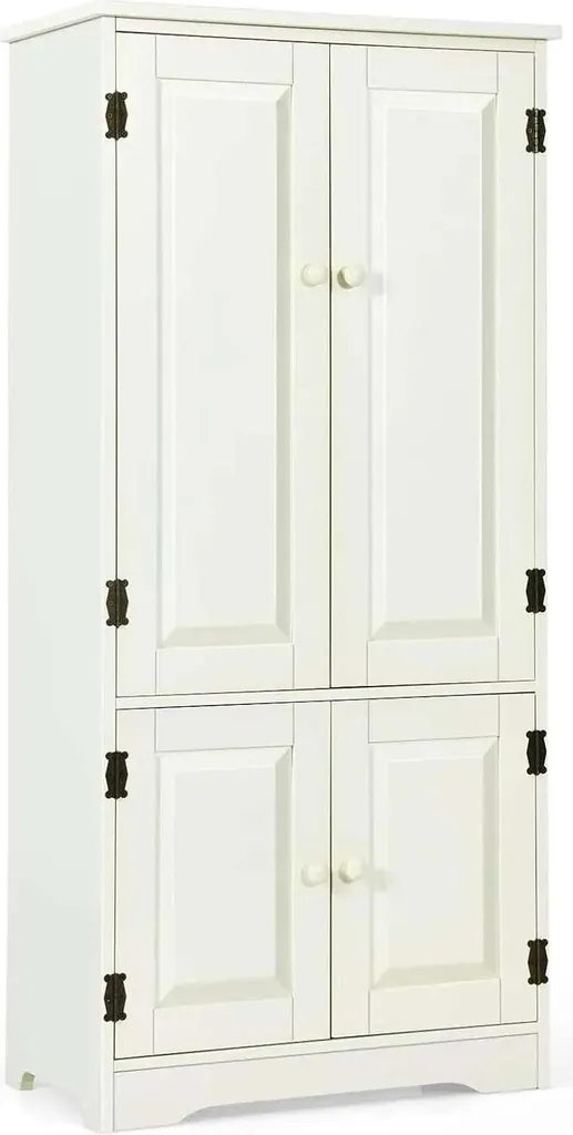 Meuble de rangement polyvalent blanc style rétro pour salon et chambre