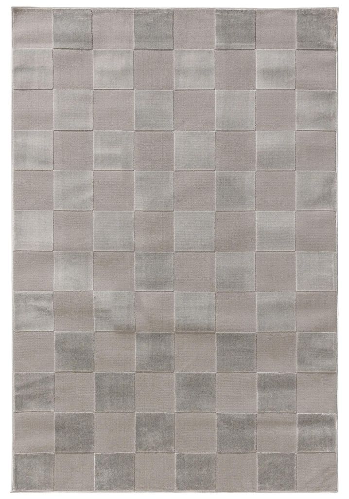 Teppich Claire Hellgrau 120x170 cm Wohnzimmer Rechteckig Muster Modern Kurzflor benuta Skandinavisch